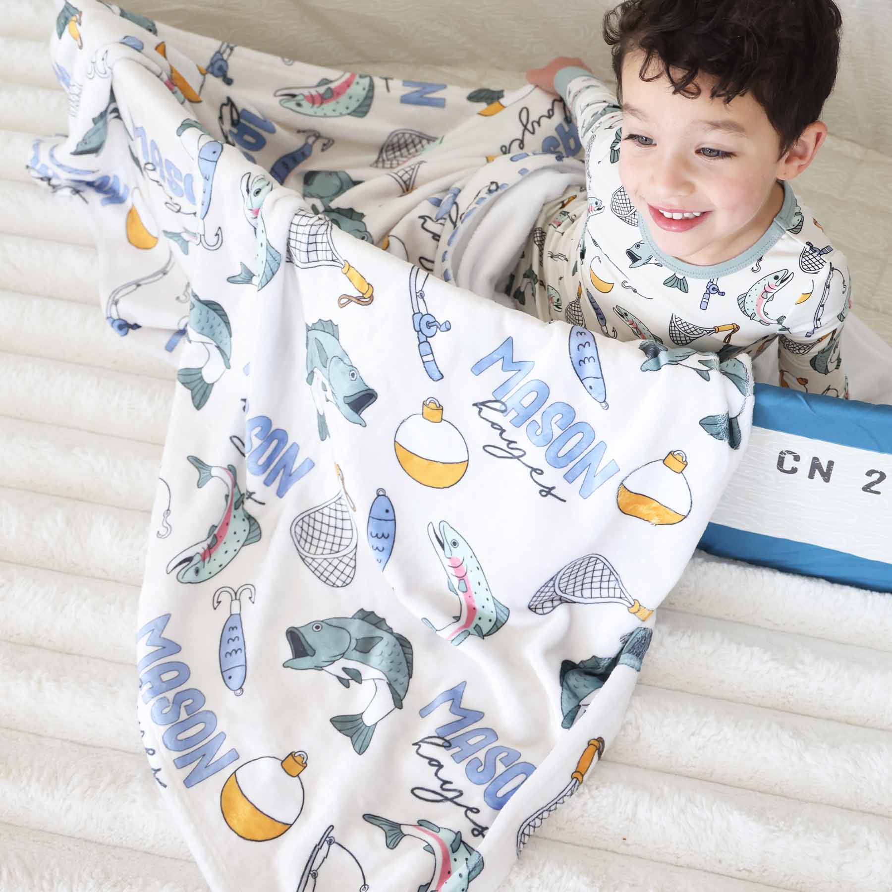 Catch of the Day Personalized Kids Blanket - Image 3