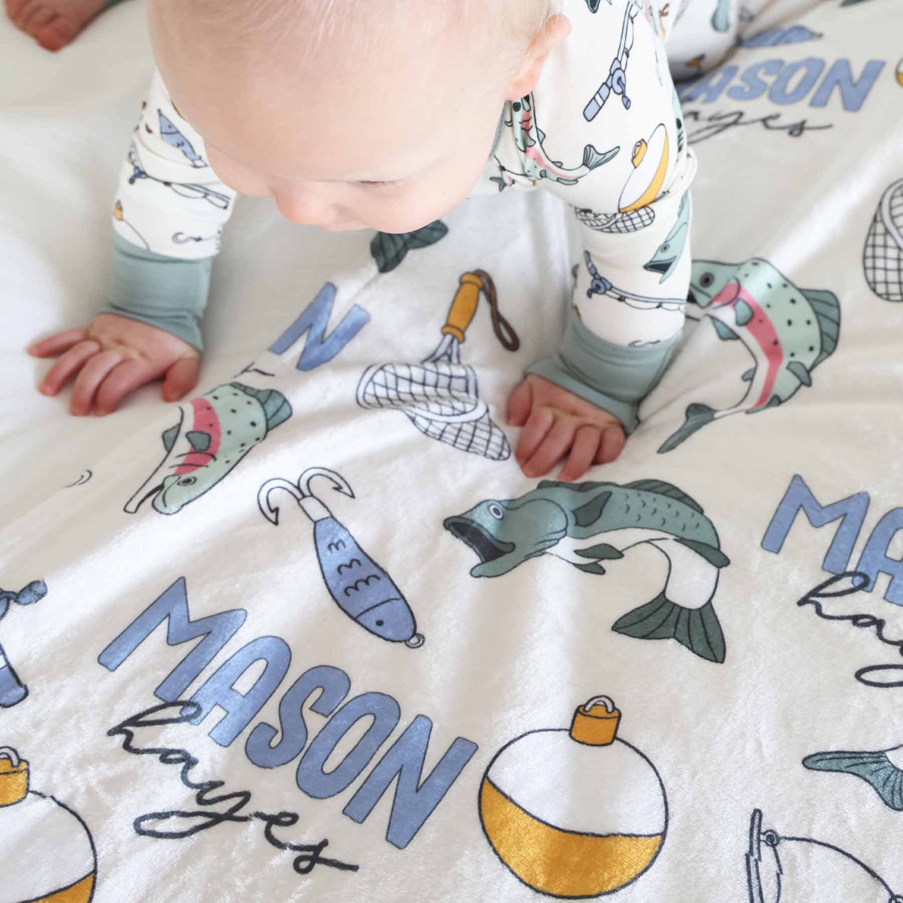 Catch of the Day Personalized Kids Blanket - Image 5