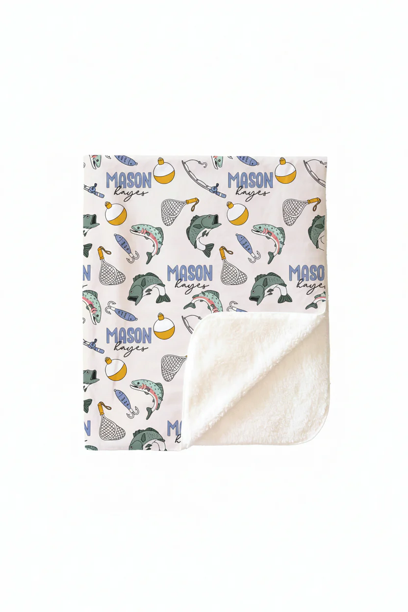 Catch of the Day Personalized Kids Blanket - Image 8