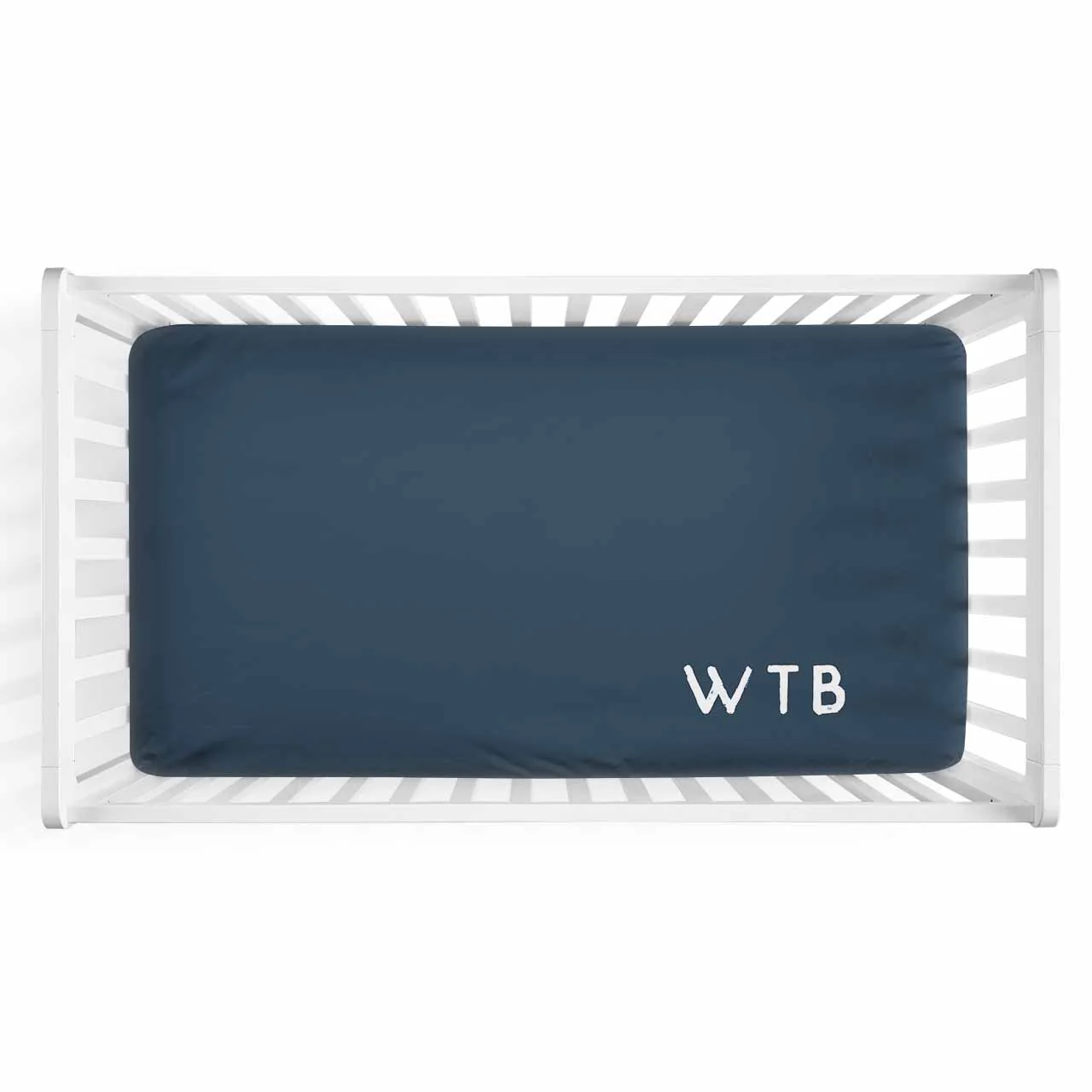 Color Story | Dark Navy Personalized Crib Sheet - Image 2