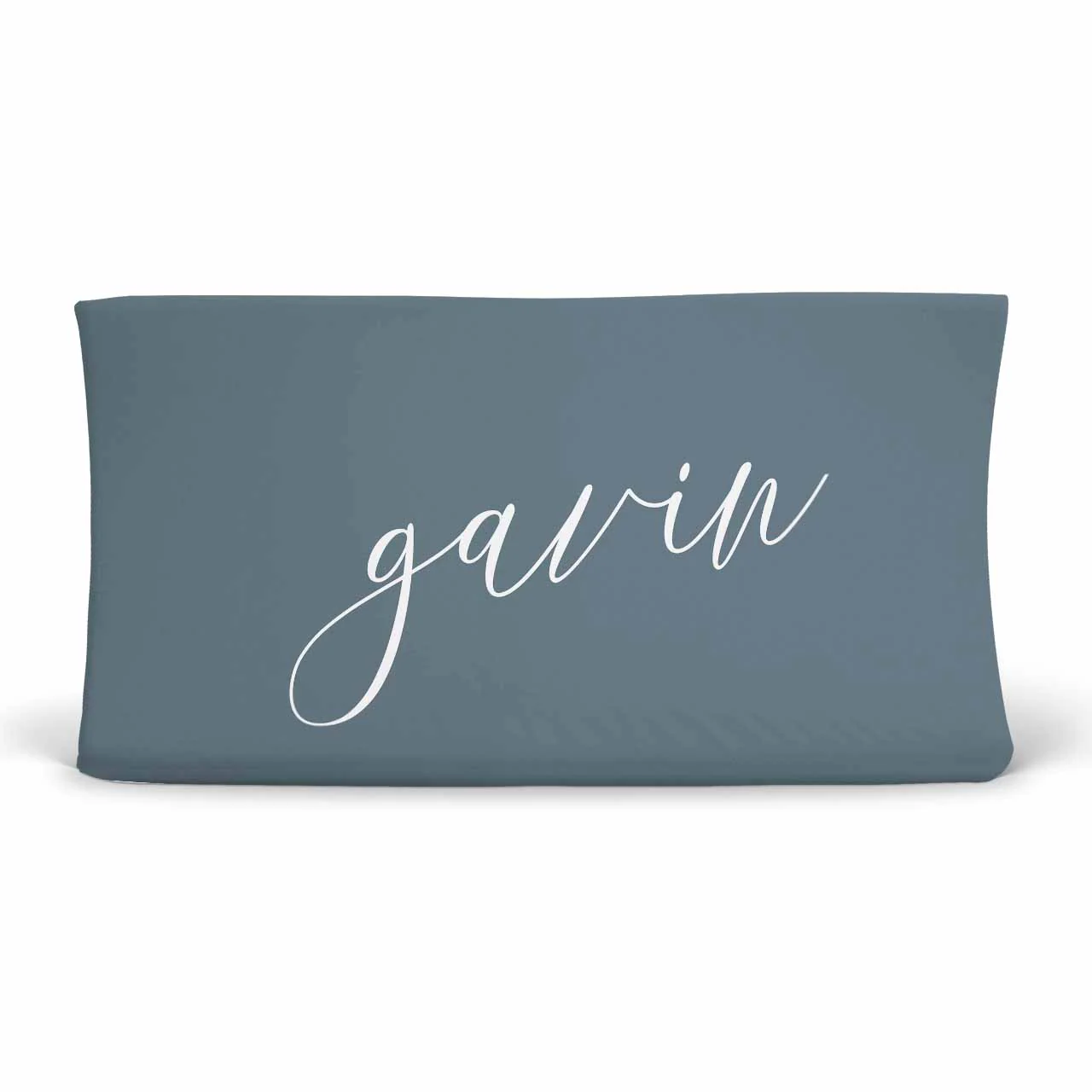 Color Story | Dusty Blue Personalized Changing Pad Cover - Image 2