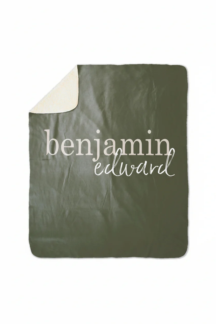 Color Story | Olive Personalized Toddler Blanket - Image 3