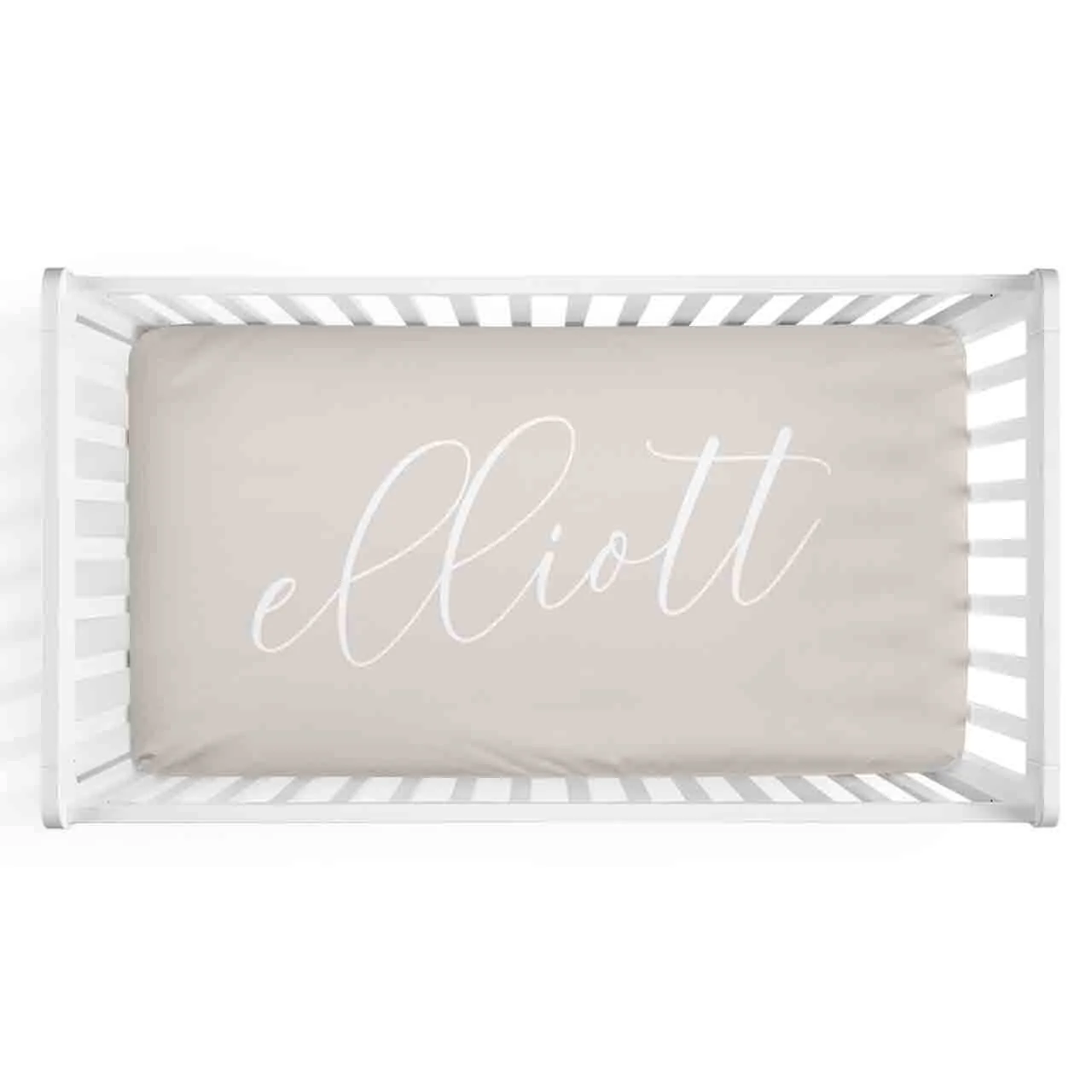 Color Story | Sand Personalized Crib Sheet - Image 2