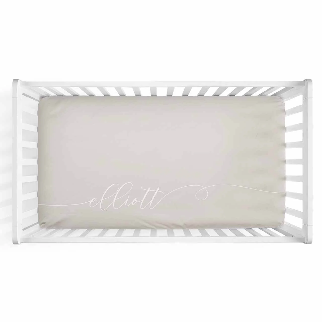 Color Story | Sand Personalized Crib Sheet - Image 4