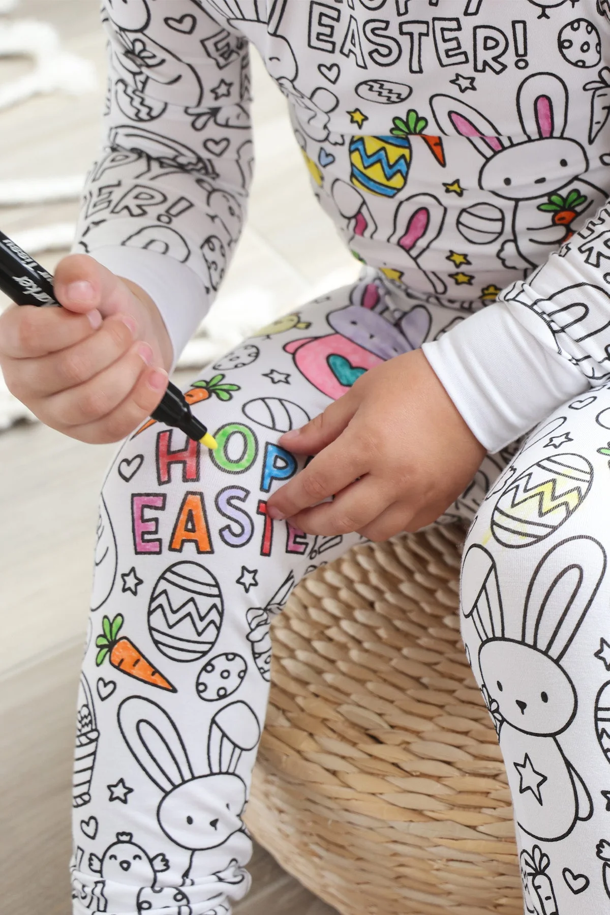 Colorable Two Piece Pajama Set | Hoppy Easter - Image 5