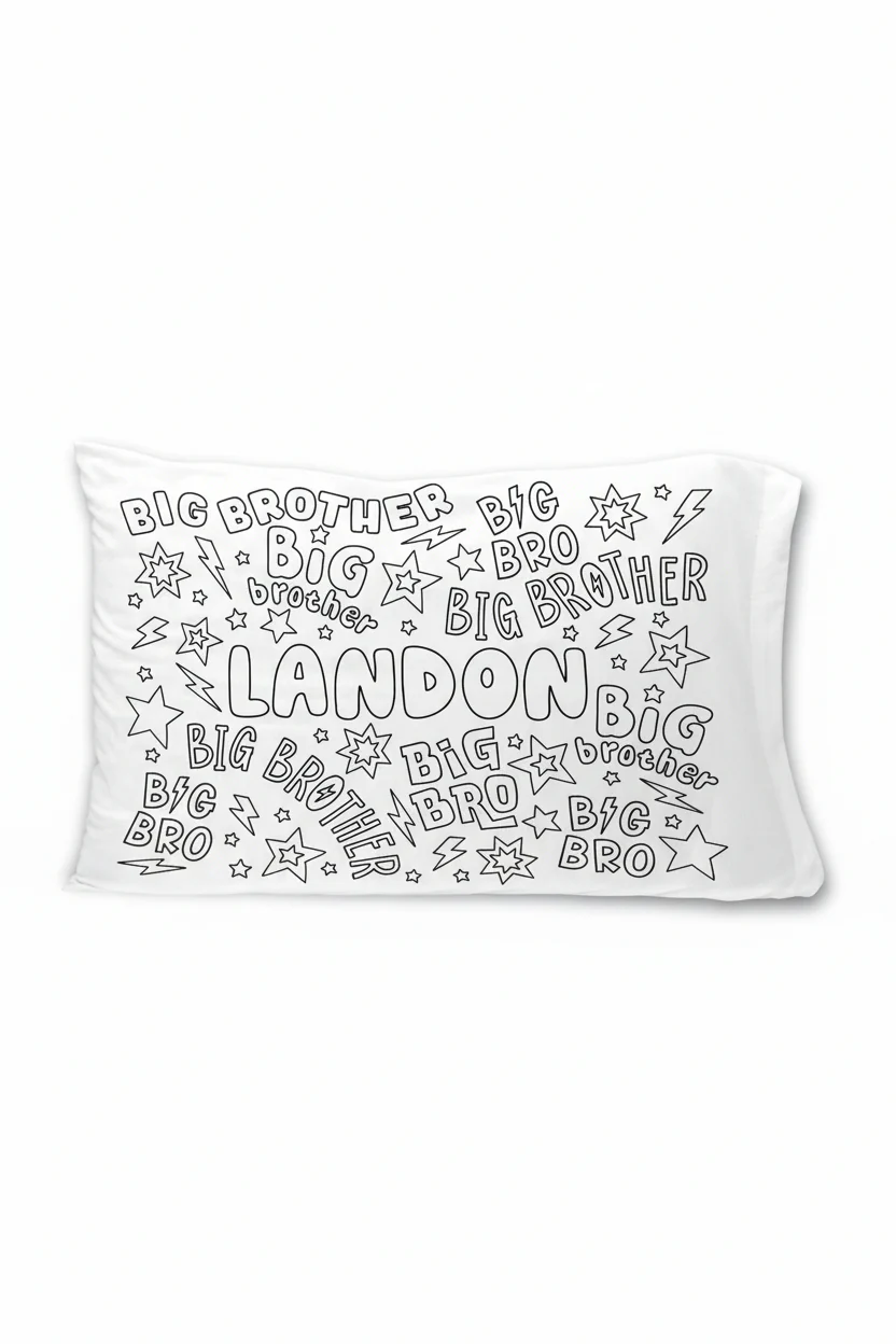 Colorable Personalized Pillow Case | Big Bro