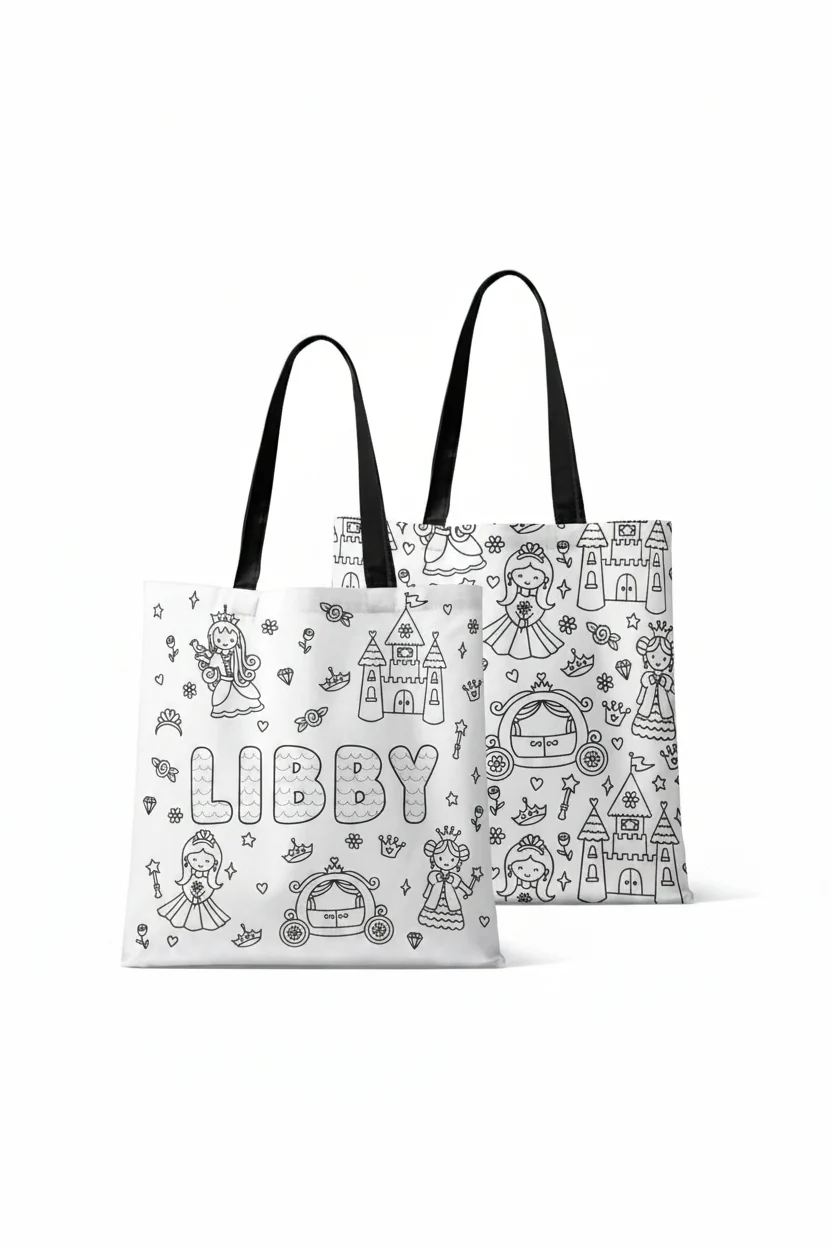Colorable Personalized Tote Bags | Far Far Away