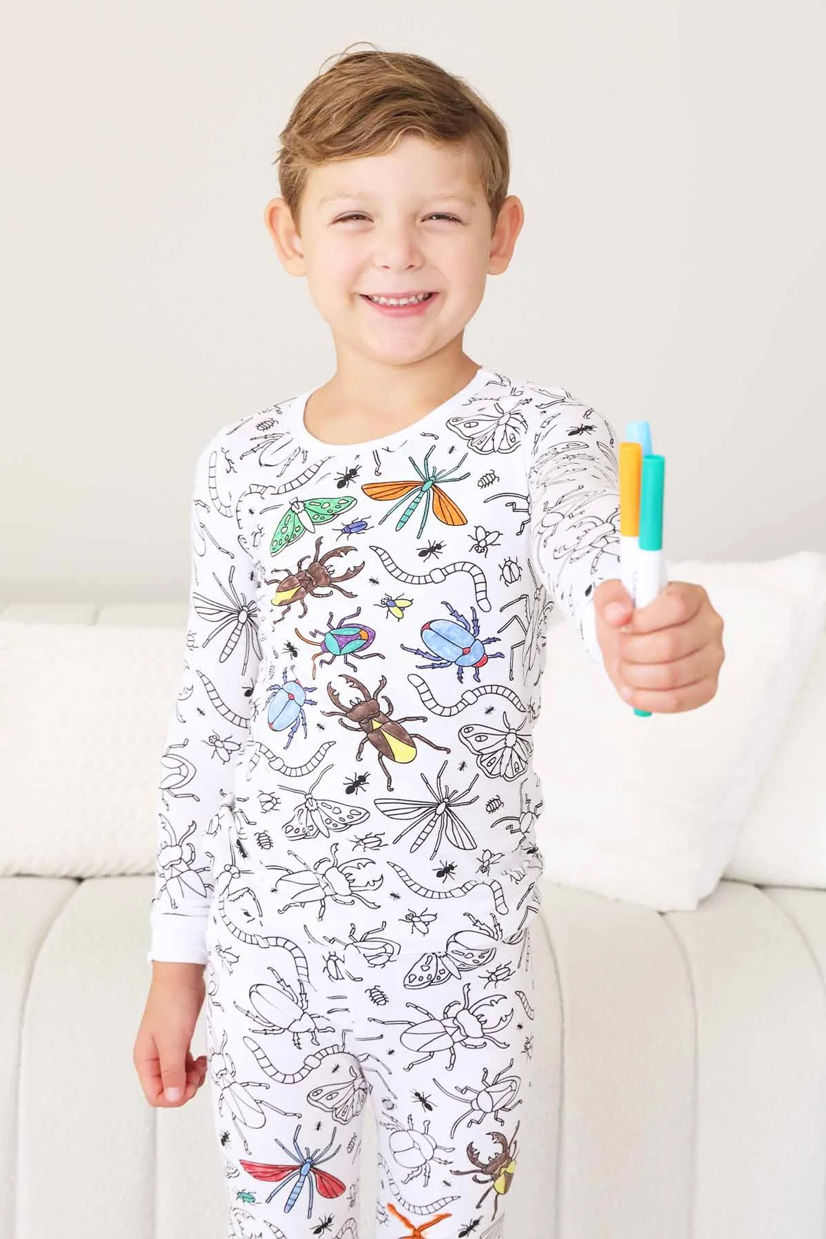 Colorable Two Piece Pajama Set | Doodle Bugs