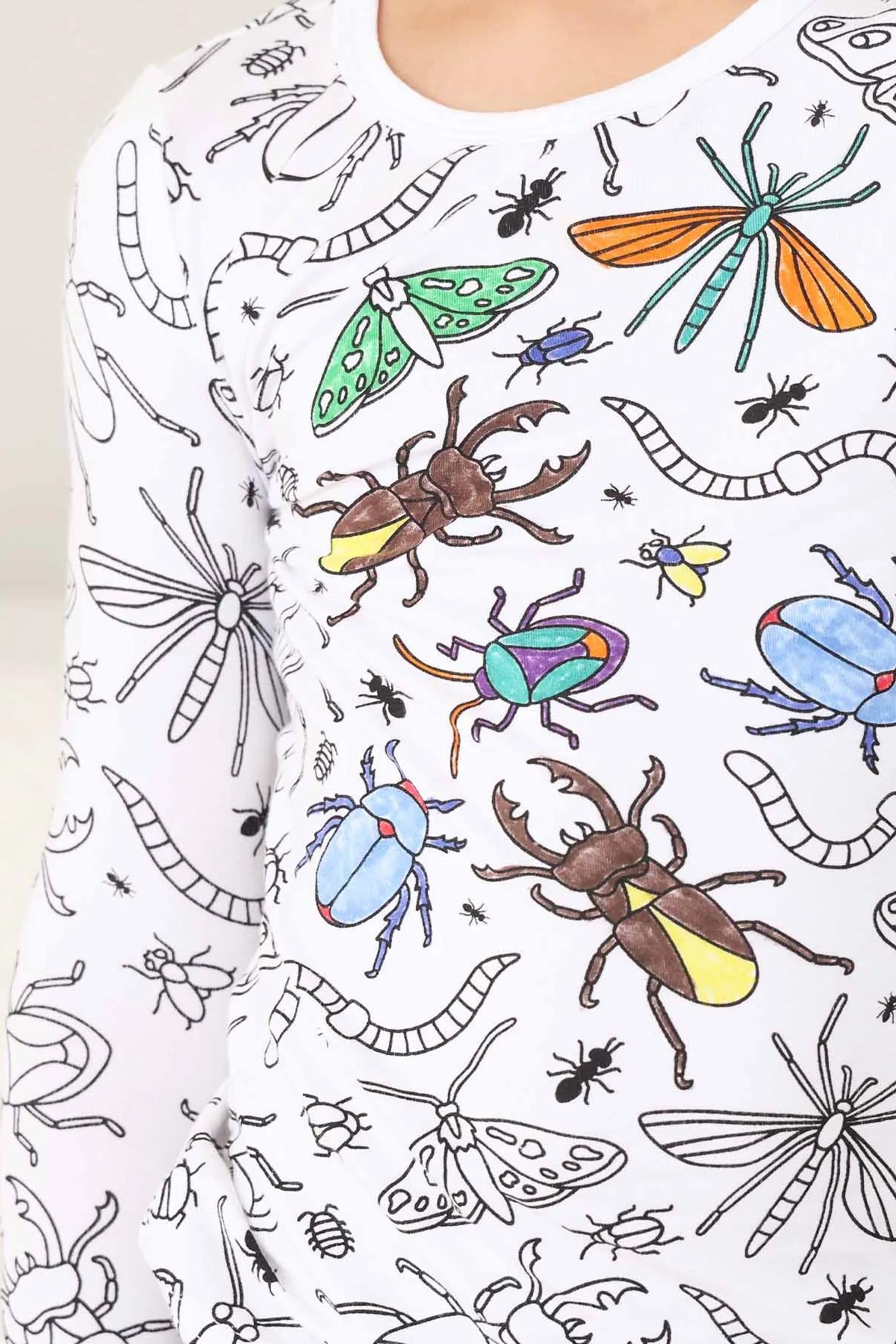 Colorable Two Piece Pajama Set | Doodle Bugs - Image 3
