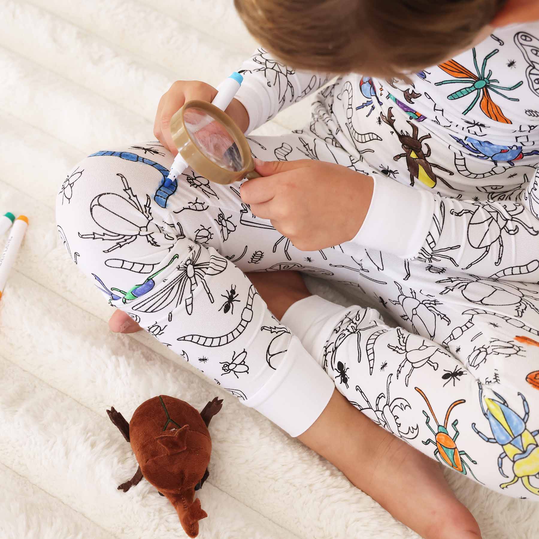 Colorable Two Piece Pajama Set | Doodle Bugs - Image 4