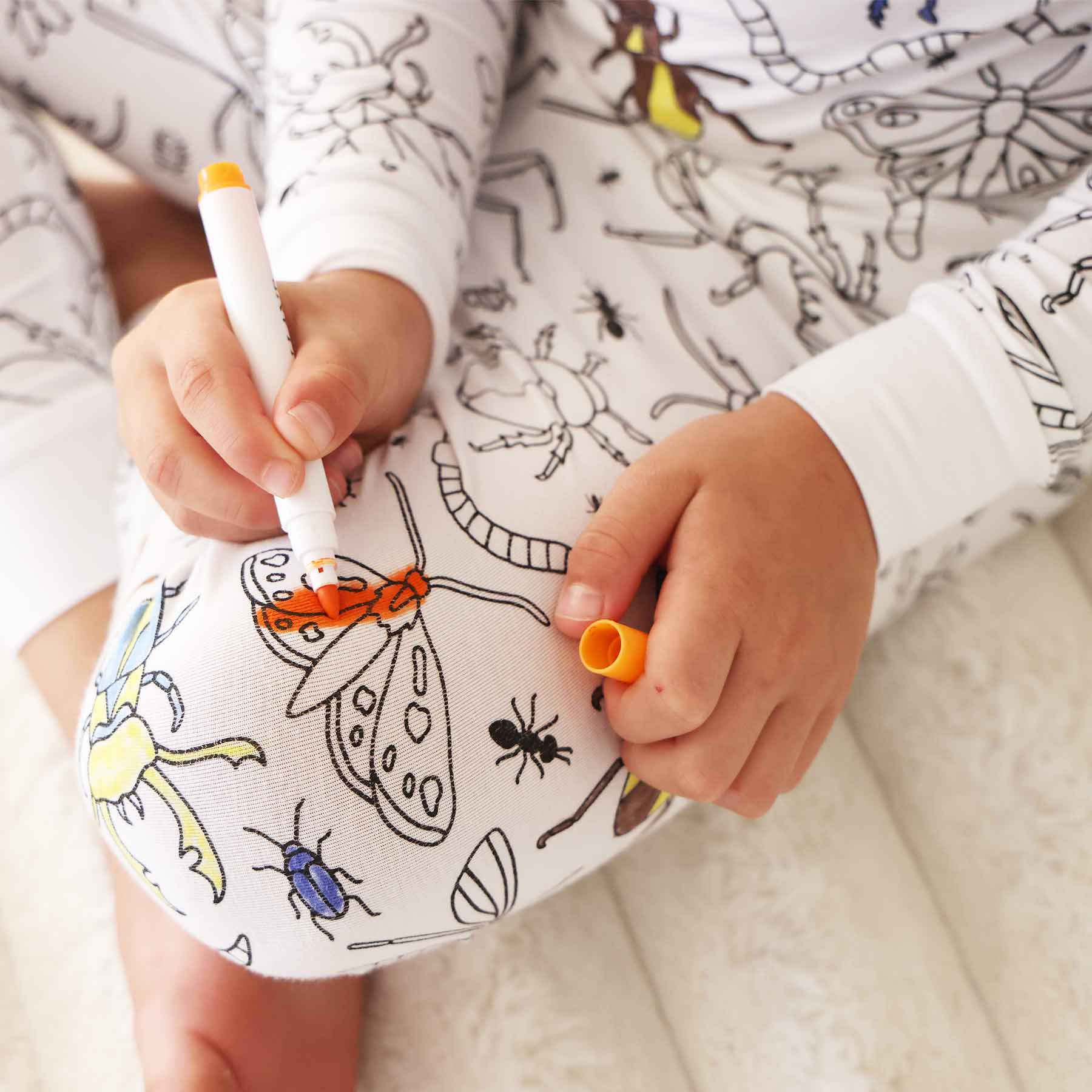 Colorable Two Piece Pajama Set | Doodle Bugs - Image 6