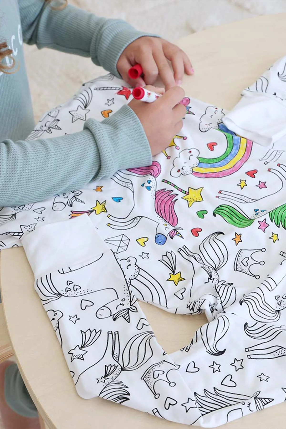 Colorable Two Piece Pajama Set | Enchanted Unicorns - Image 4