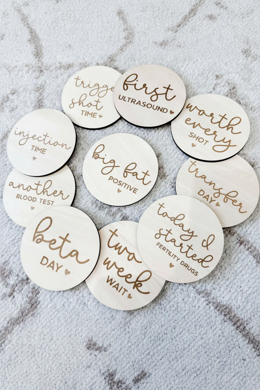 Conceive Milestone Wood Announcements