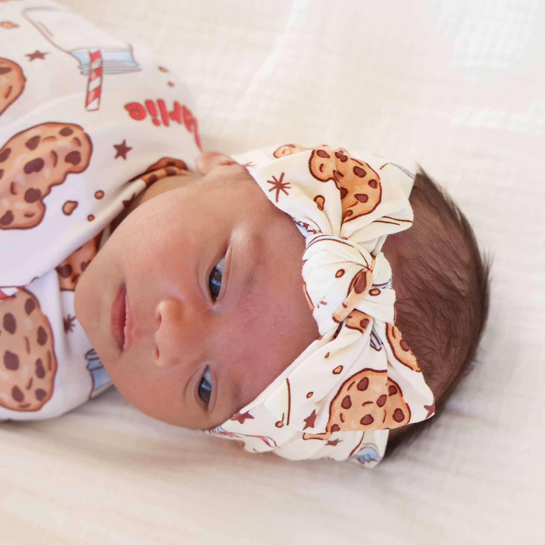 Cookie Cuddles Knit Large Bow Headwrap - Image 2