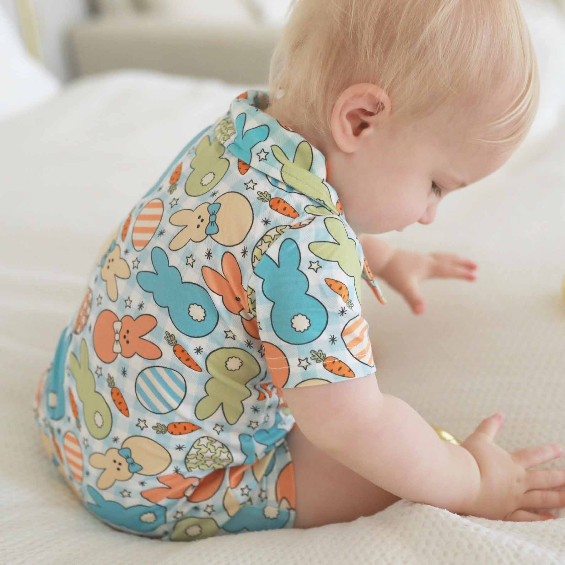 Cottontail Cuties Button Romper | Blue - Image 8