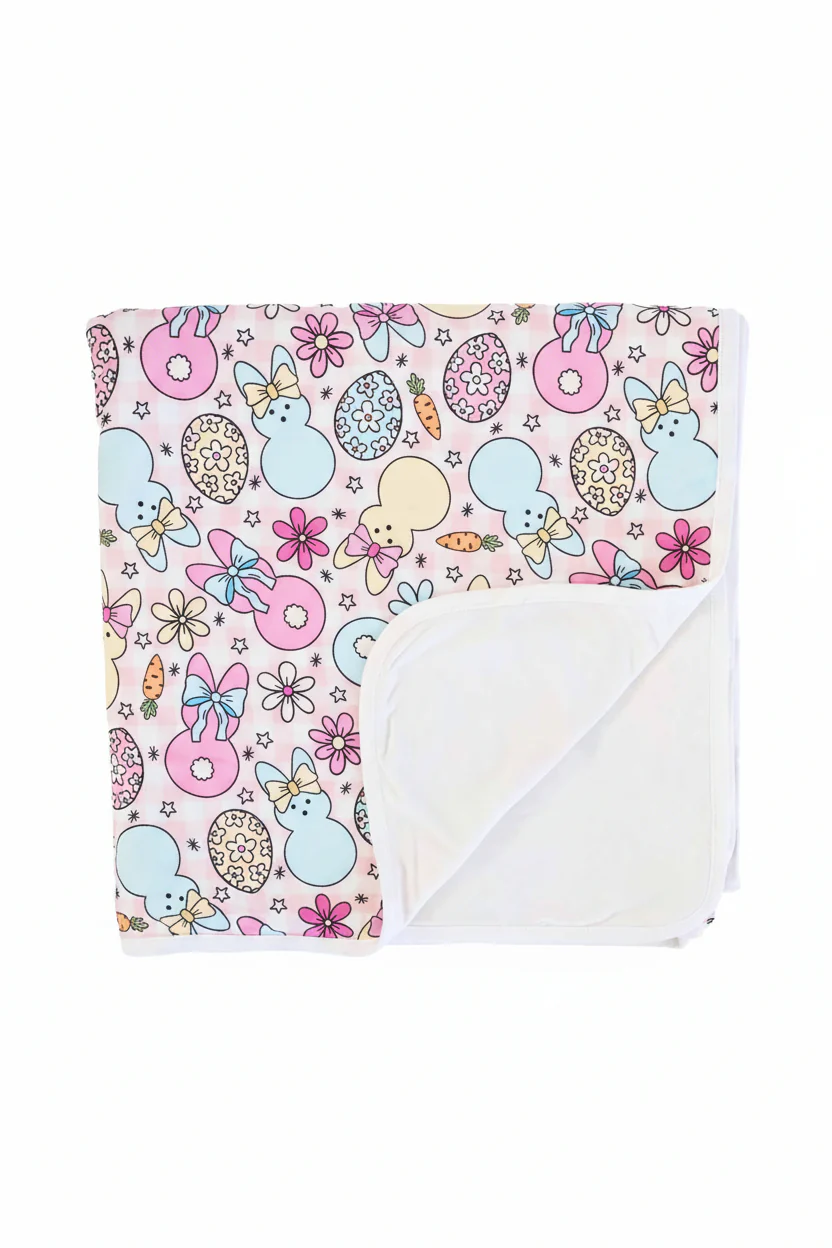 Cottontail Cuties Double Sided Bamboo Blanket | Pink