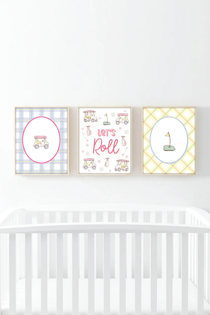 Country Club Cuties Bundled Digital Nursery Wall Art | Pink