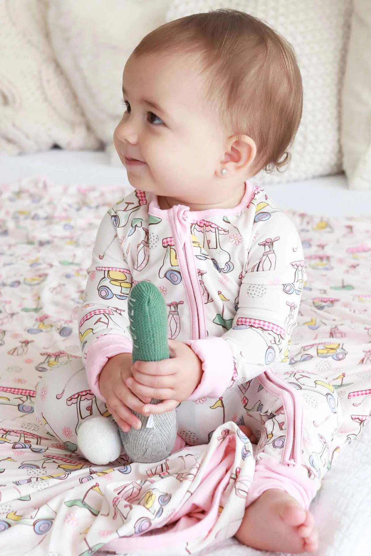 Country Club Cuties Convertible Zip Romper | Pink - Image 6