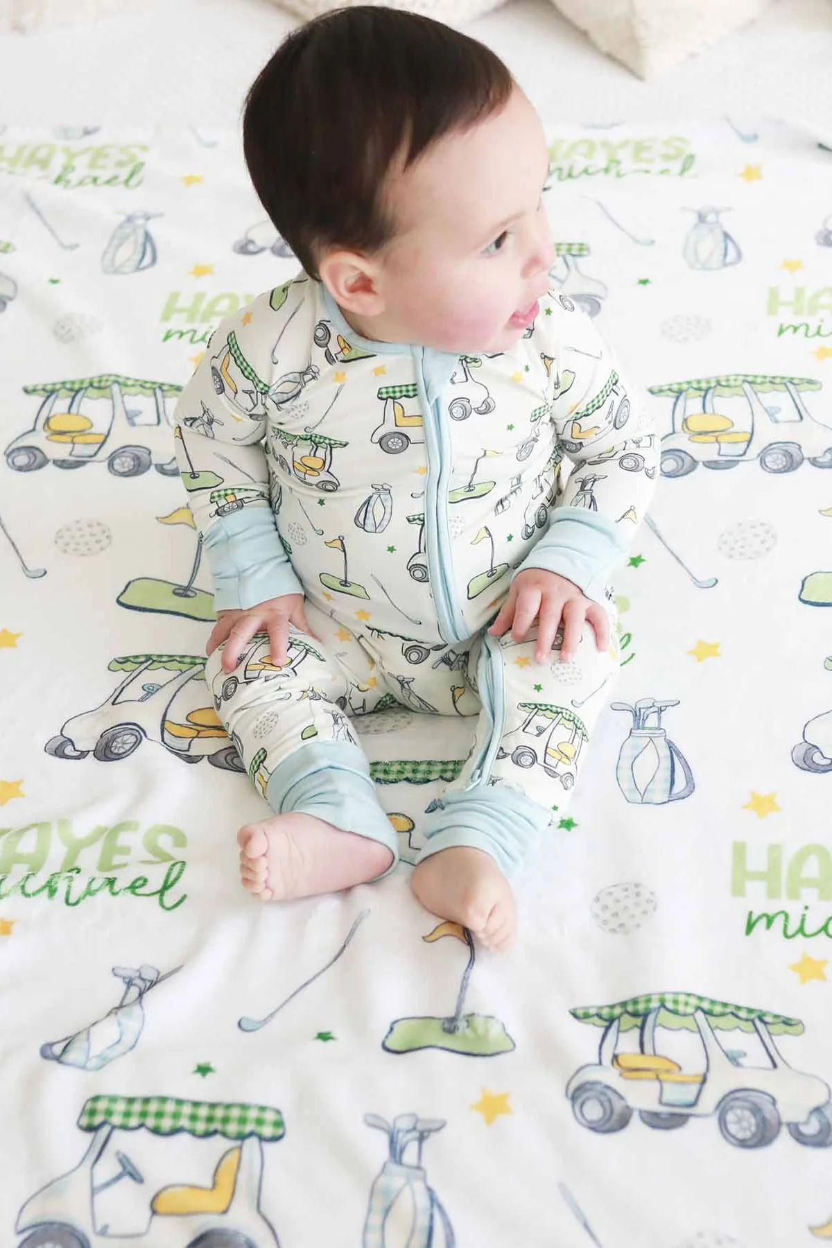 Country Club Cuties Personalized Kids Blanket | Blue - Image 2