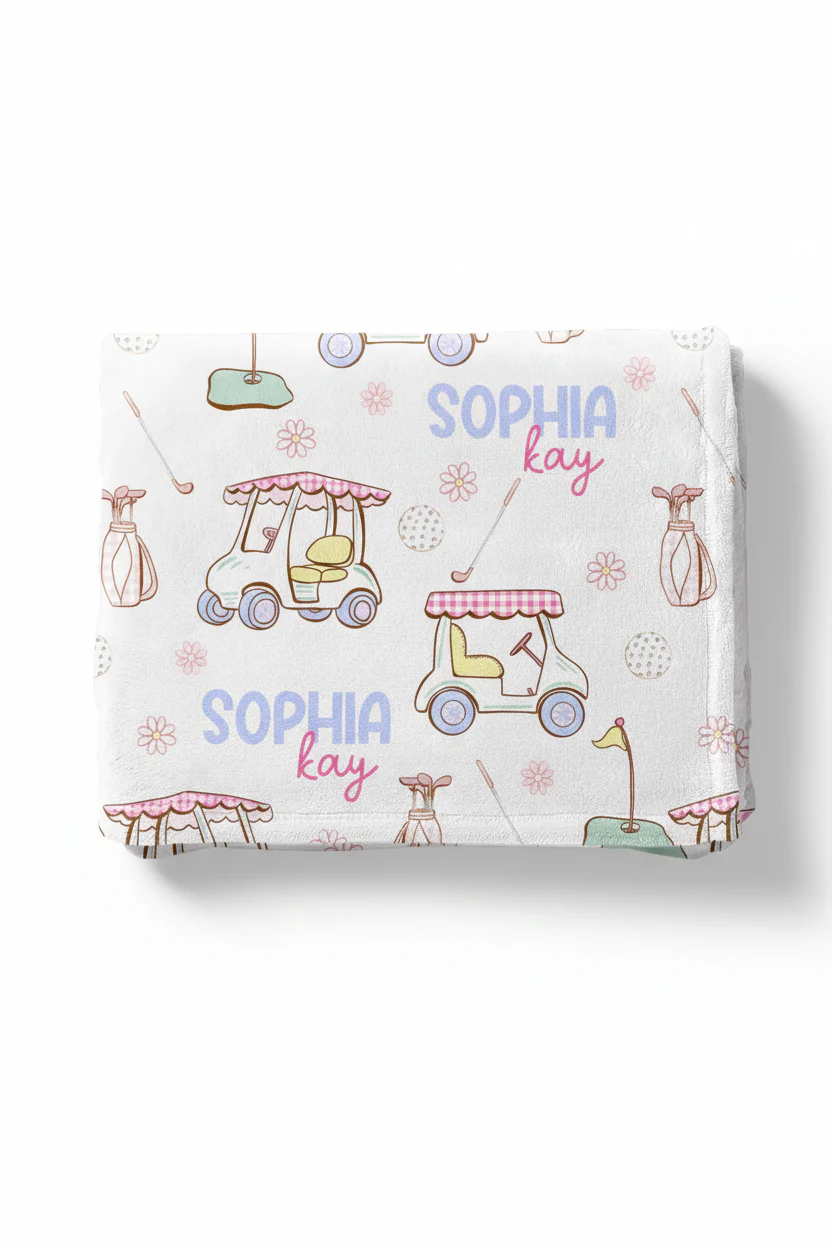 Country Club Cuties Personalized Kids Blanket | Pink - Image 2