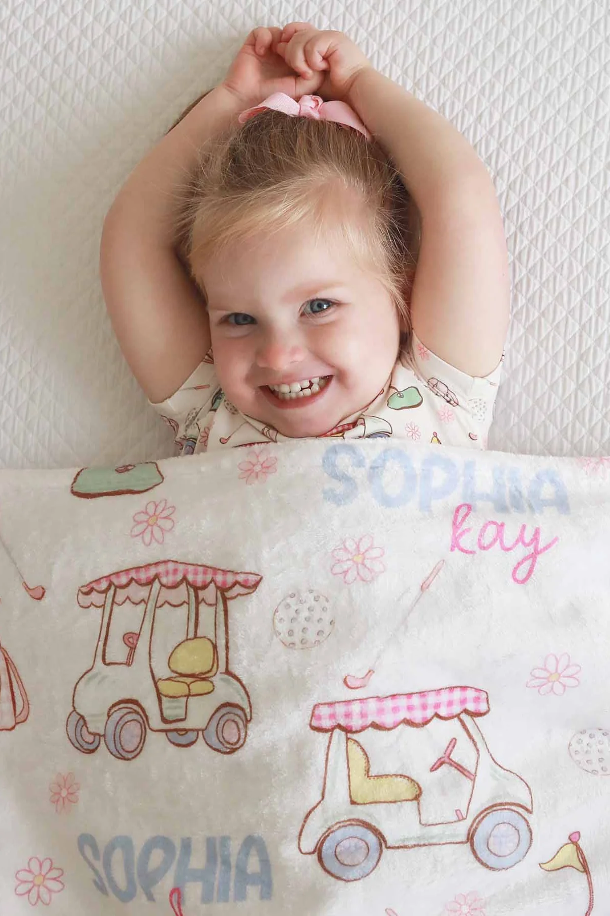 Country Club Cuties Personalized Kids Blanket | Pink - Image 3