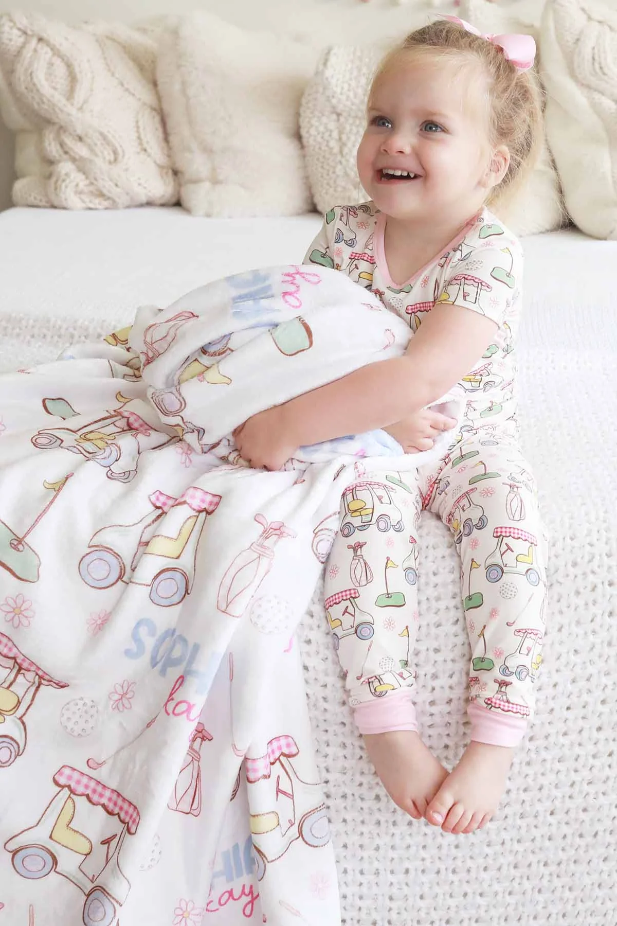 Country Club Cuties Personalized Kids Blanket | Pink - Image 5