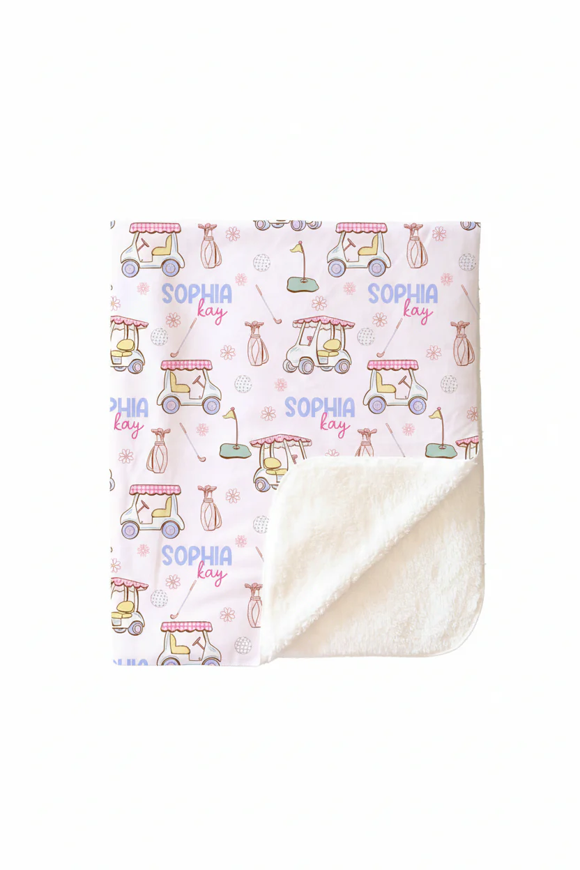 Country Club Cuties Personalized Kids Blanket | Pink - Image 6