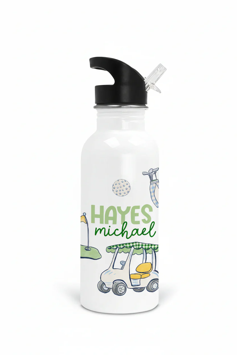 Country Club Cuties Personalized Kids Water Bottle | Blue