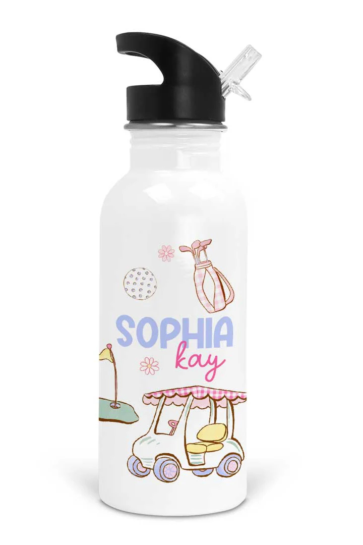 Country Club Cuties Personalized Kids Water Bottle | Pink
