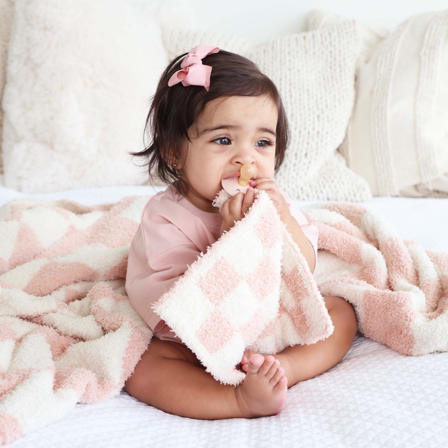 CuddleLane™ Luxe Lovey | Rose Check - Image 3