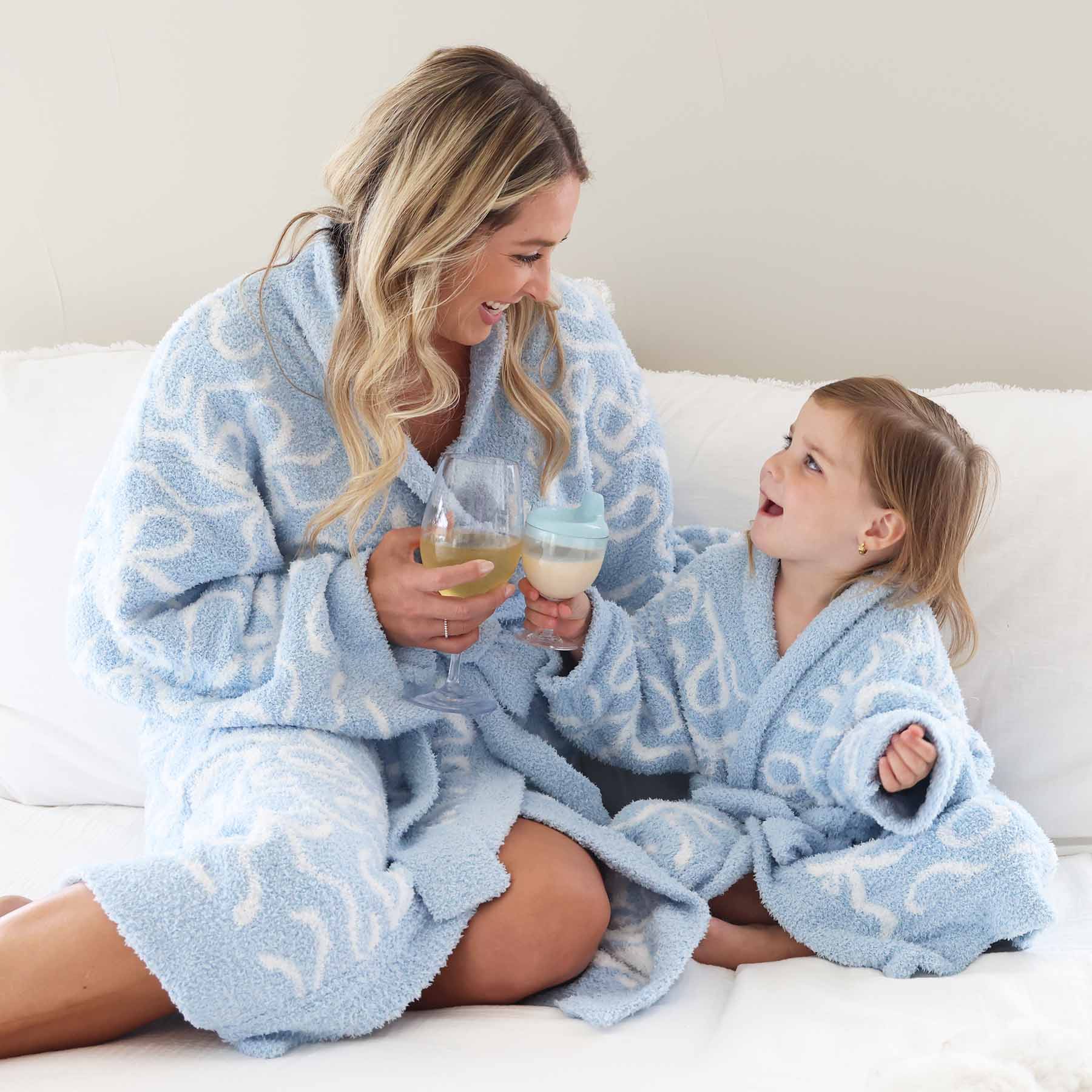CuddleLane™ Adult Robe | Blue-tiful Bows - Image 7
