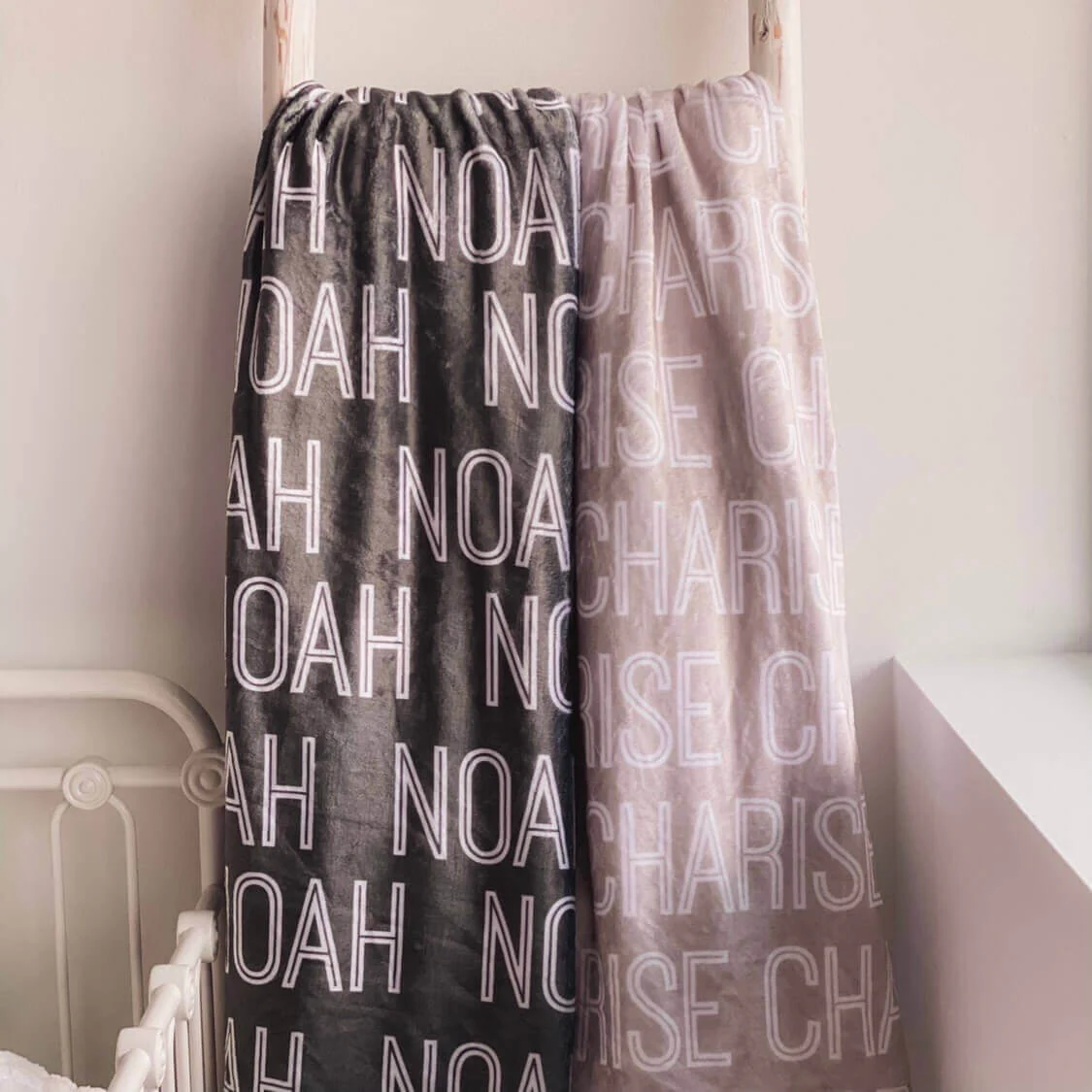 Custom Solid Color & Font Personalized Toddler Blanket - Image 9