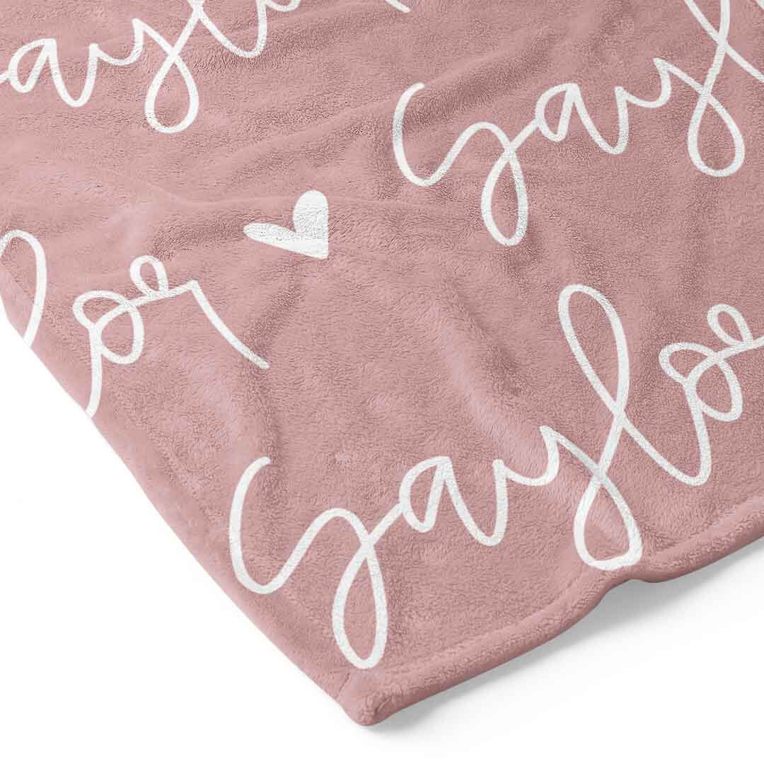 Custom Solid Color w/ Hearts Personalized Blanket - Image 5