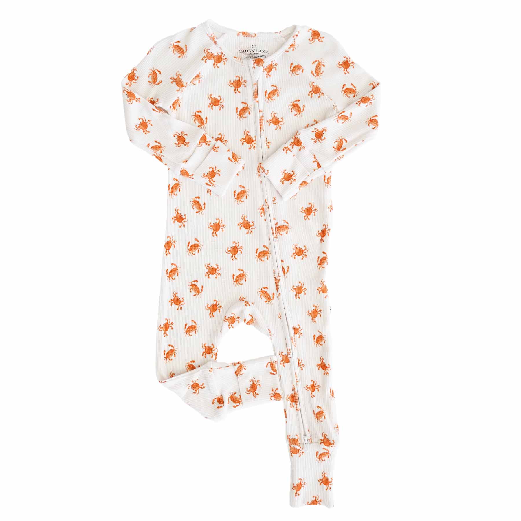 Cutie Crabs Bamboo Waffle Convertible Zip Romper - Image 7
