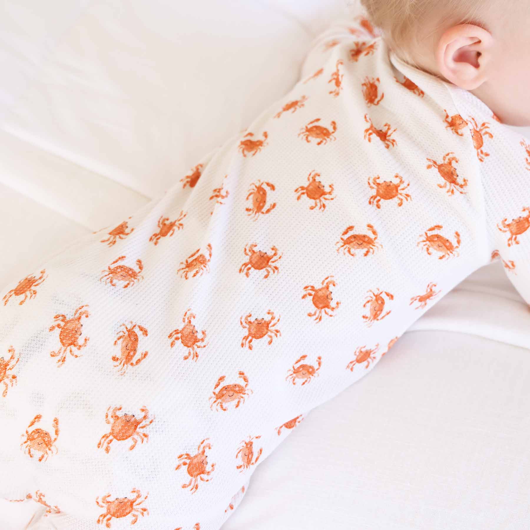 Cutie Crabs Bamboo Waffle Convertible Zip Romper - Image 9