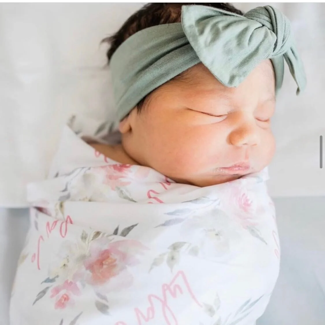Delaney's Dusty Blush Personalized Baby Name Swaddle Blanket - Image 3
