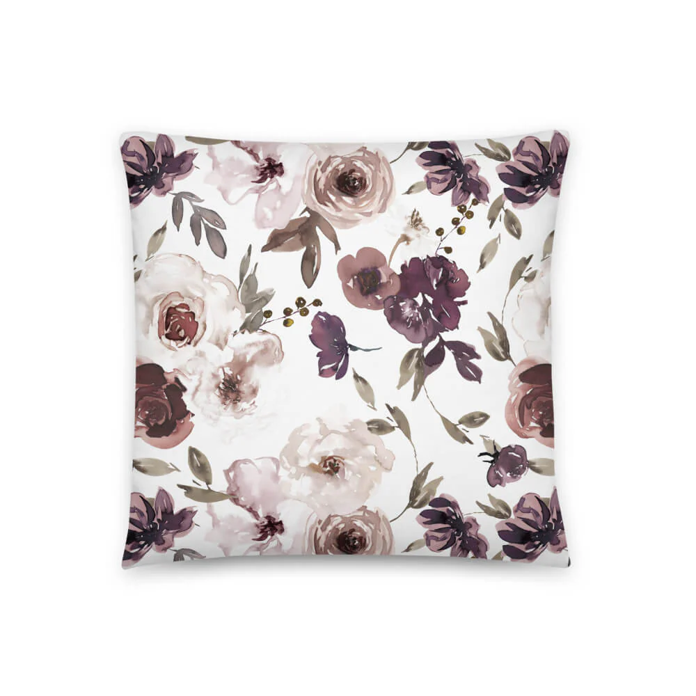 Demi's Dusty Purple Floral Personalized Pillow - Image 2