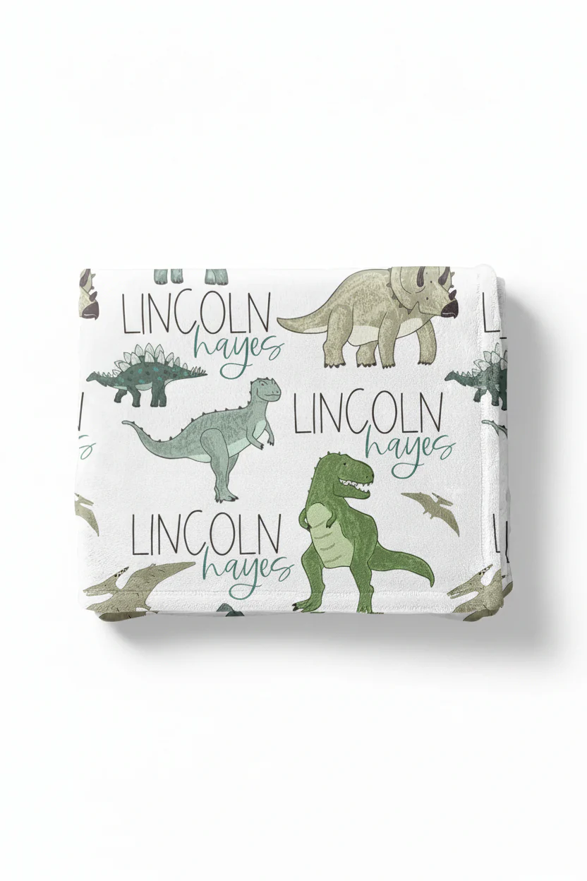 Dinosaur Friends Personalized Toddler Blanket - Image 2