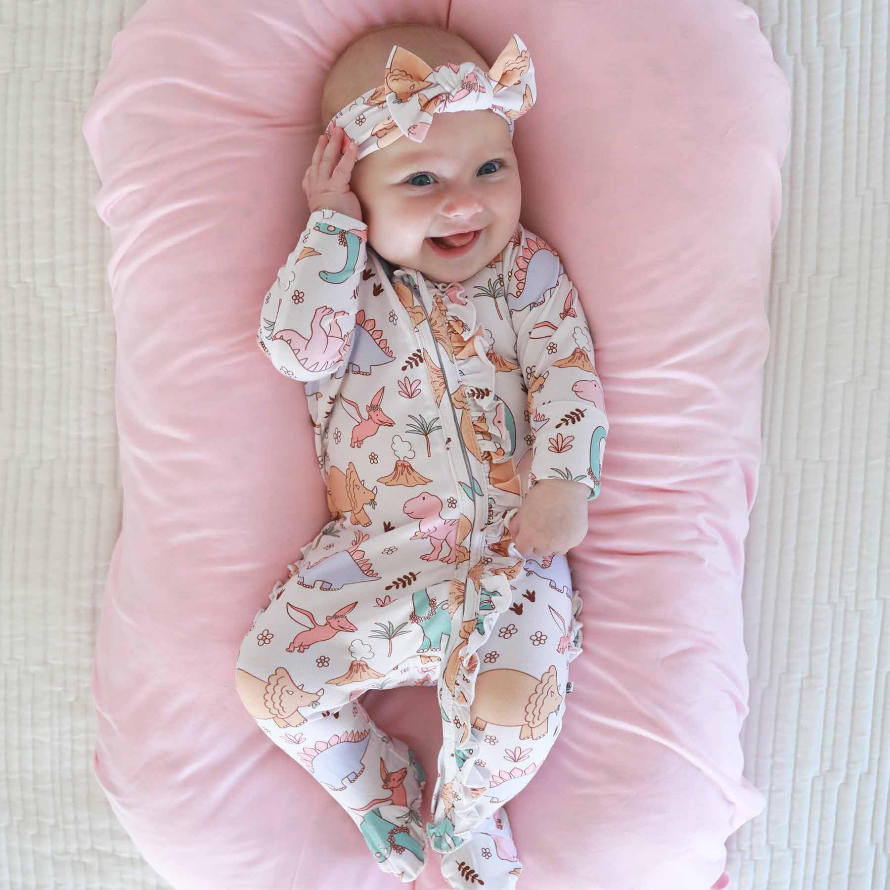 Dolly's Dinos Knit Large Bow Headwrap - Image 3