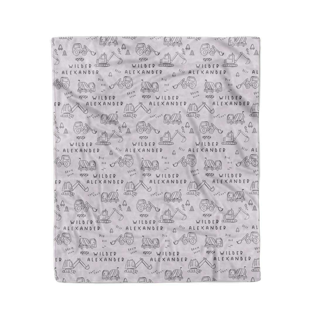 Doodle Dozers Personalized Kids Blanket - Image 8
