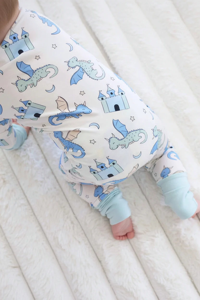 Dragon Adventure Convertible Zip Romper | Blue
