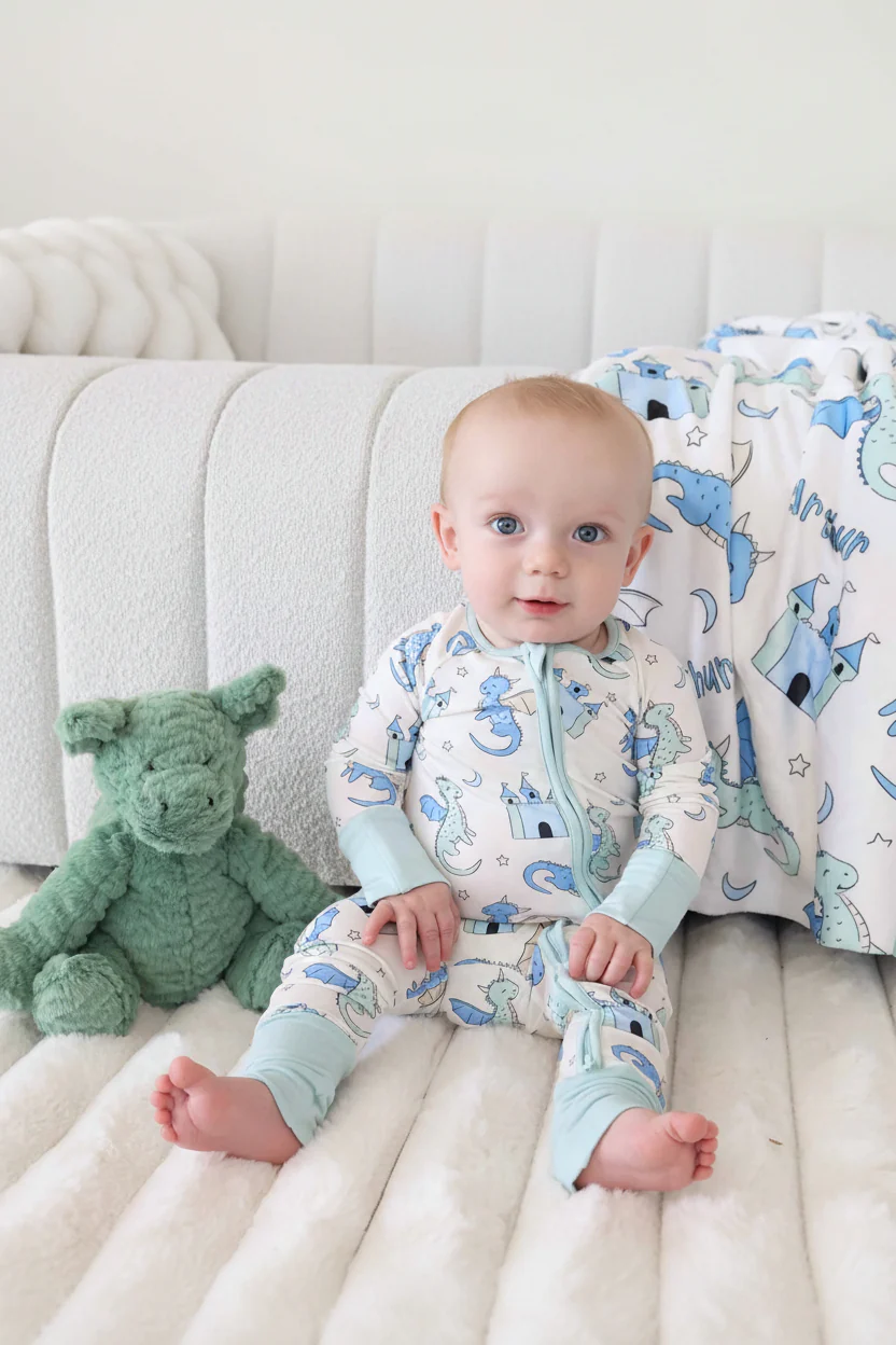 Dragon Adventure Convertible Zip Romper | Blue - Image 12