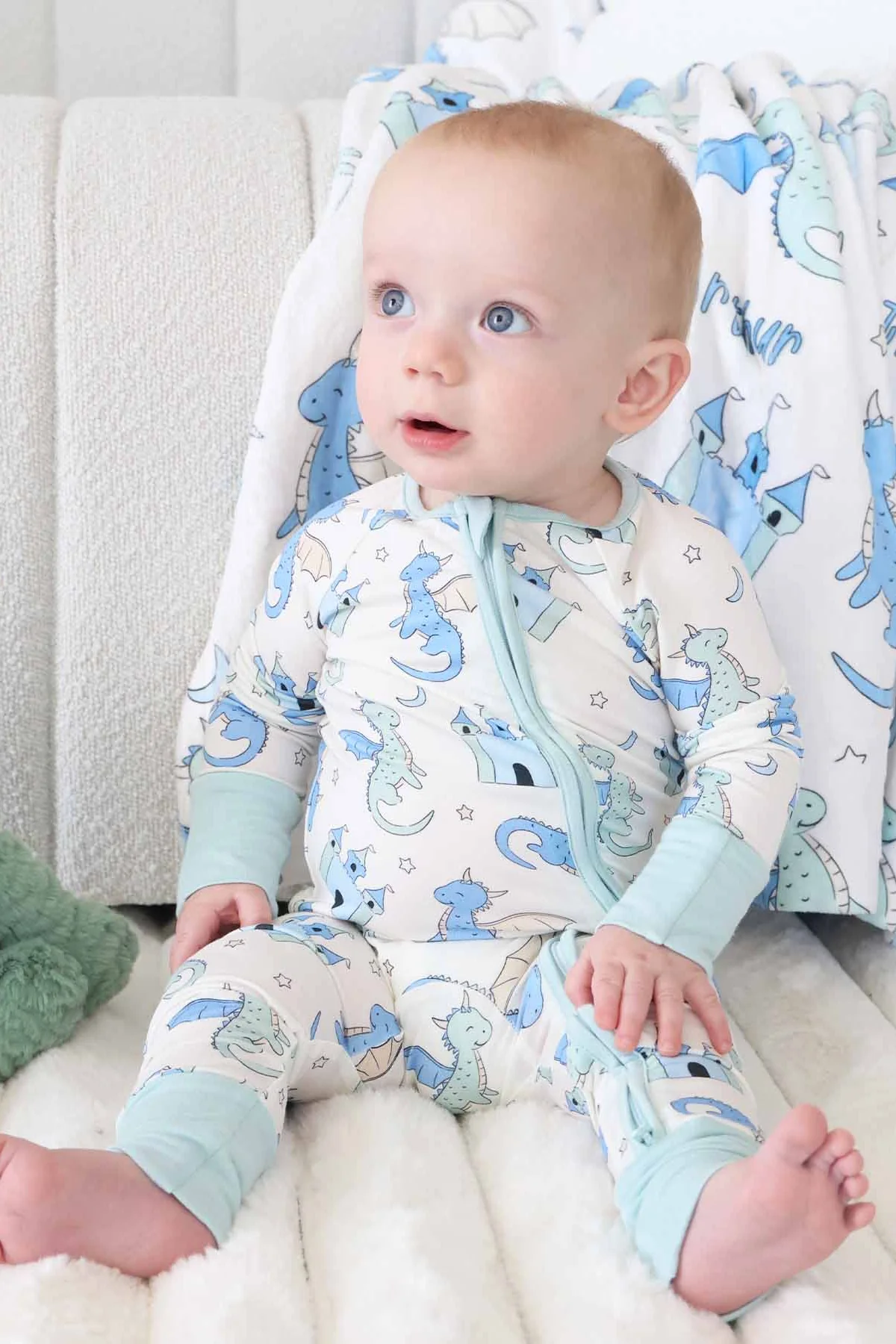 Dragon Adventure Convertible Zip Romper | Blue - Image 14