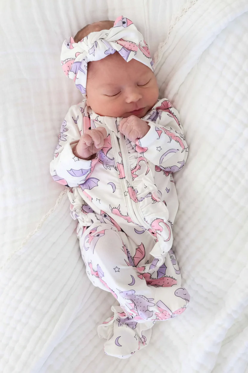Dragon Adventure Knit Large Bow Headwrap | Pink - Image 2