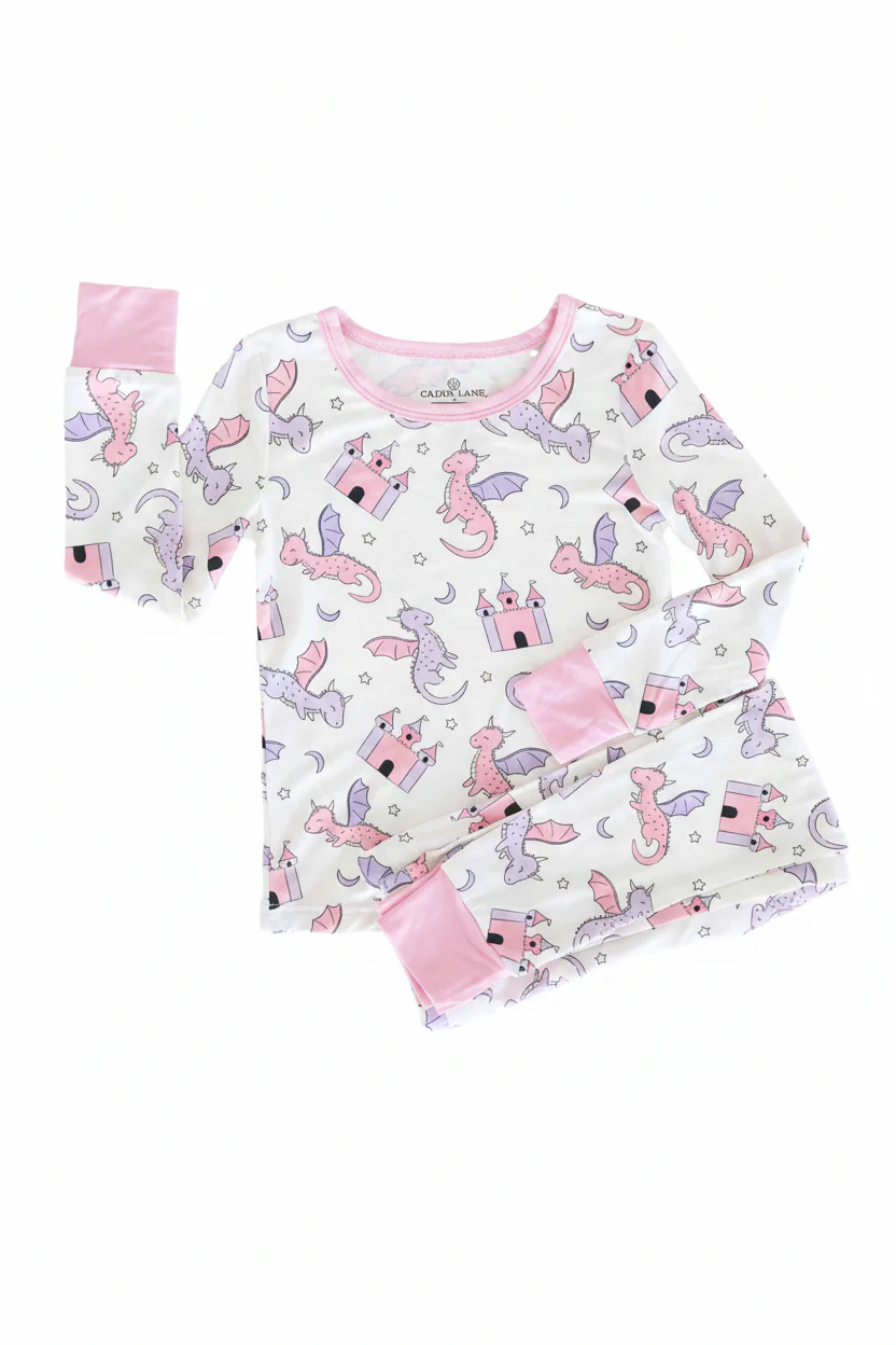 Dragon Adventure Two Piece Pajama Set | Pink - Image 6