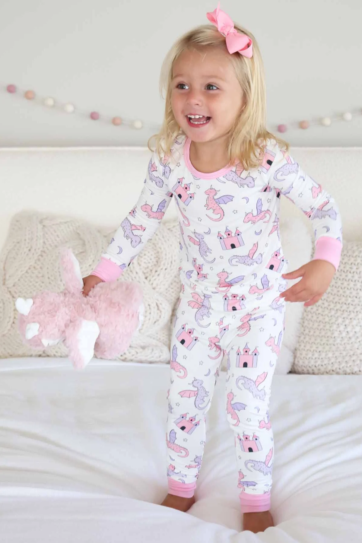 Dragon Adventure Two Piece Pajama Set | Pink - Image 9