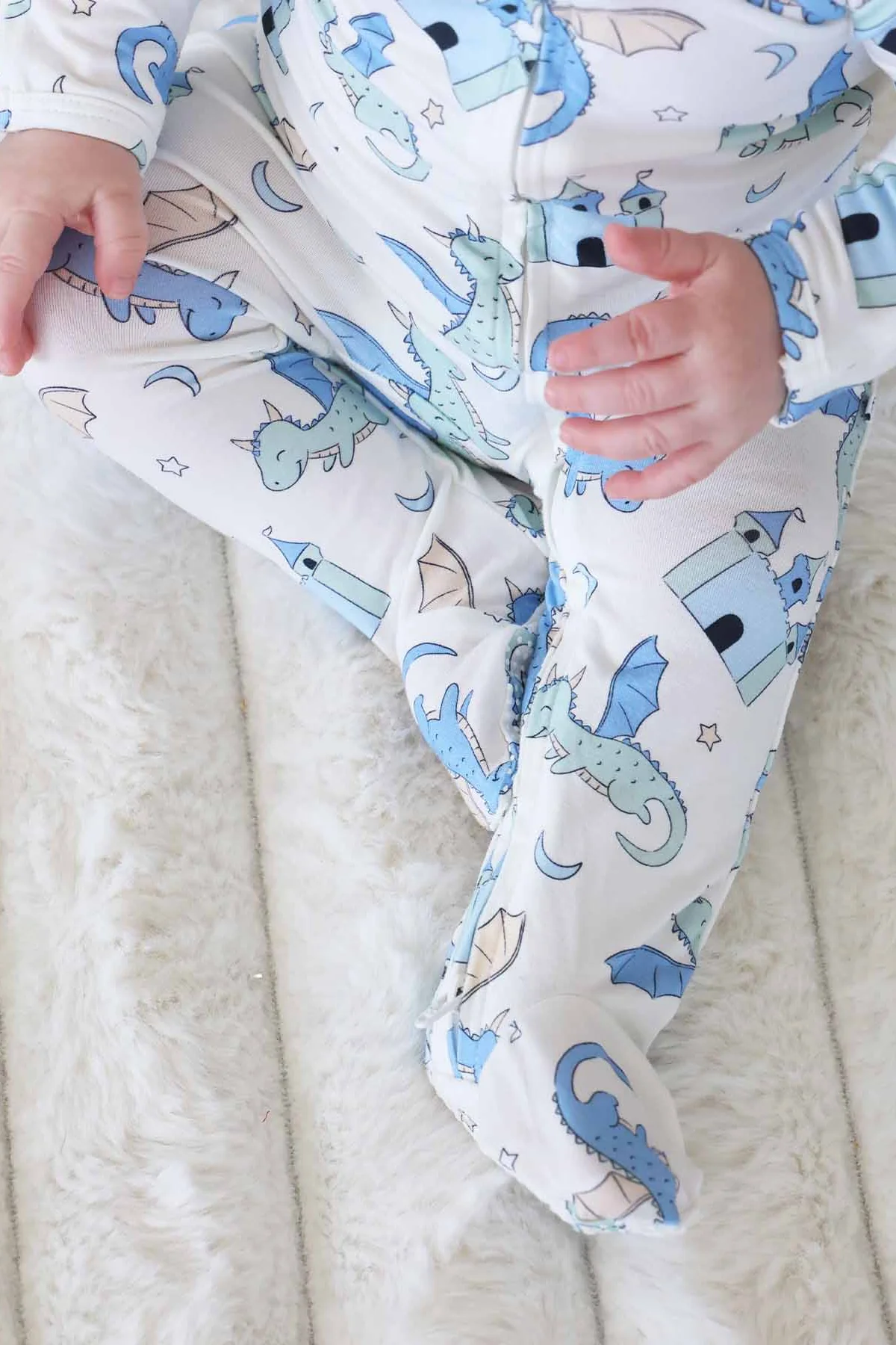 Dragon Adventure Zipper Footie | Blue - Image 11