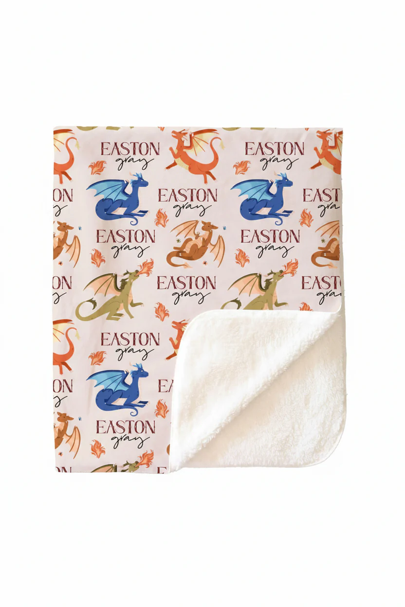 Dragon Friends Personalized Kids Blanket - Image 3
