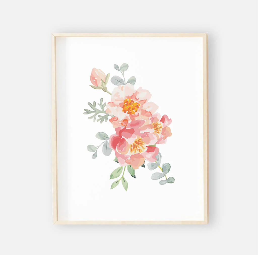 Ella's Dusty Rose Floral Digital Nursery Art Bundle - Image 3