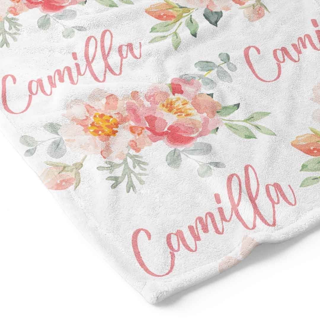 Ella's Vintage Dusty Rose Personalized Toddler Blanket - Image 2